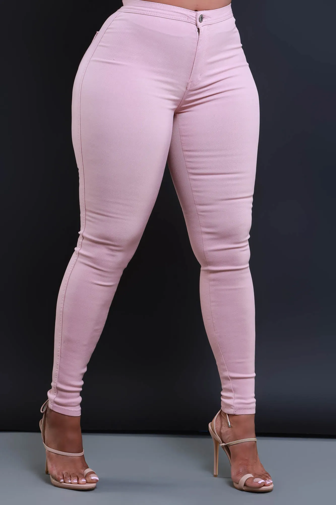 $15.99 Super Swank High Waist Stretchy Jeans - Pink