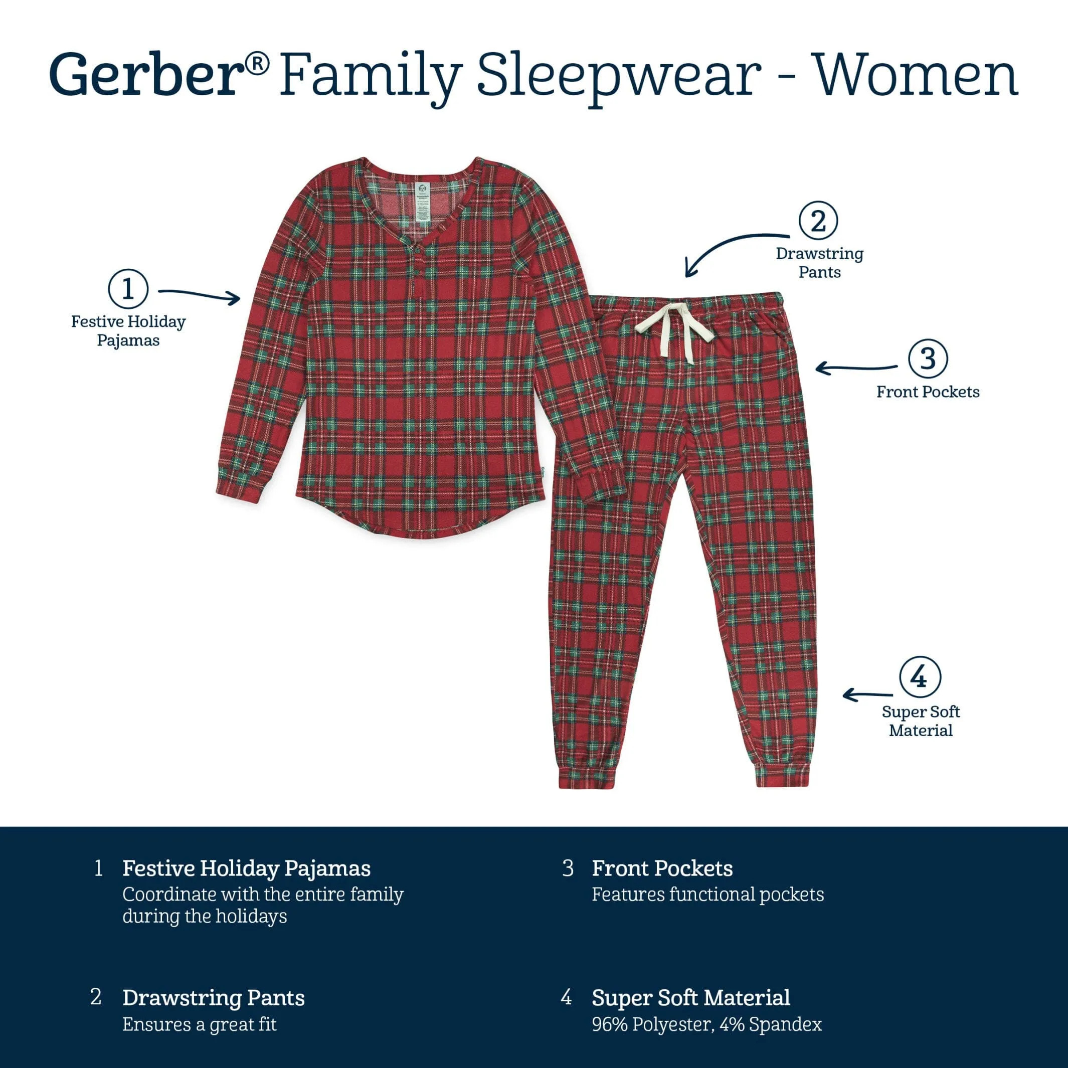 2-Piece Women's Stewart Plaid Hacci Pajama Set