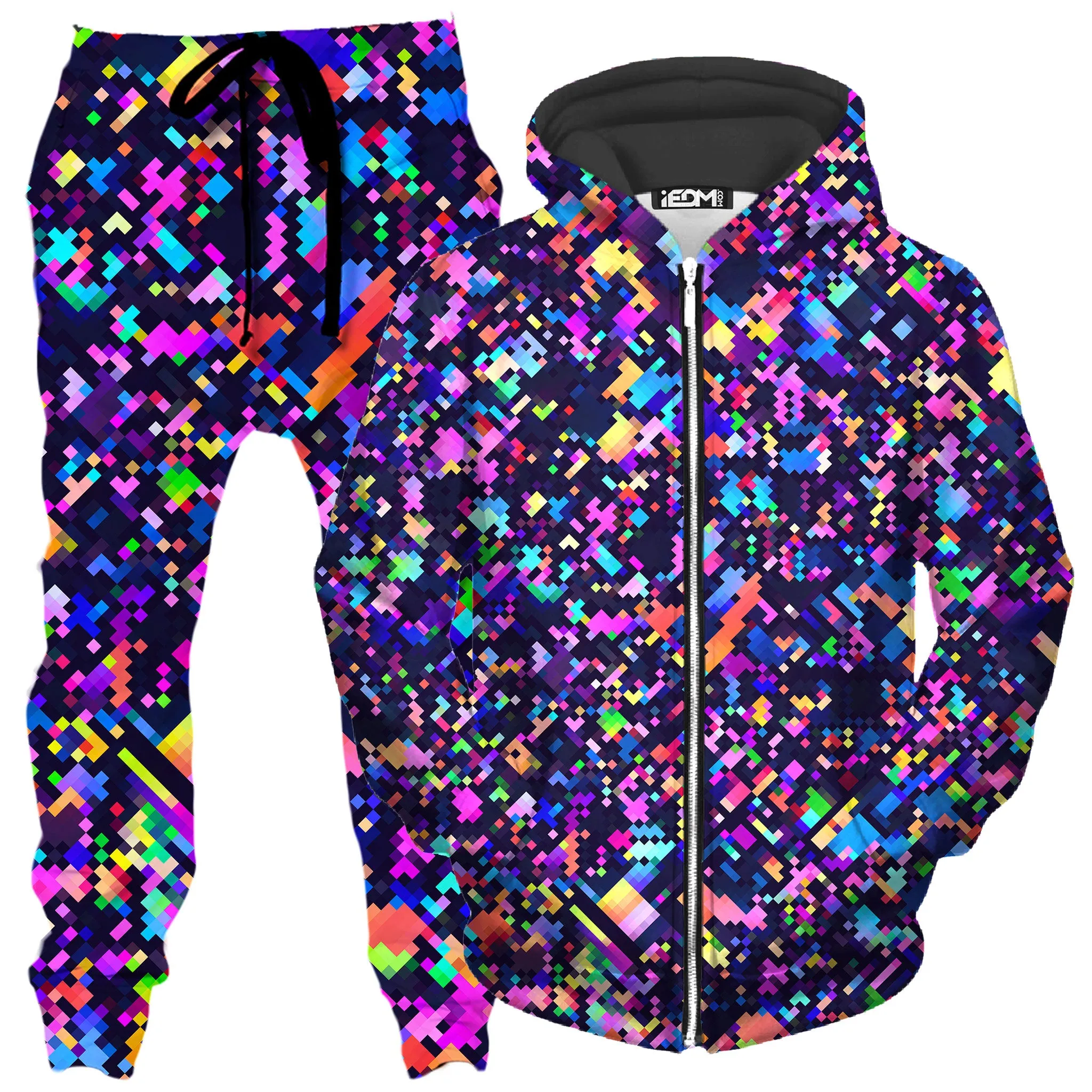 8-Bit Confetti Zip-Up Hoodie and Joggers Combo