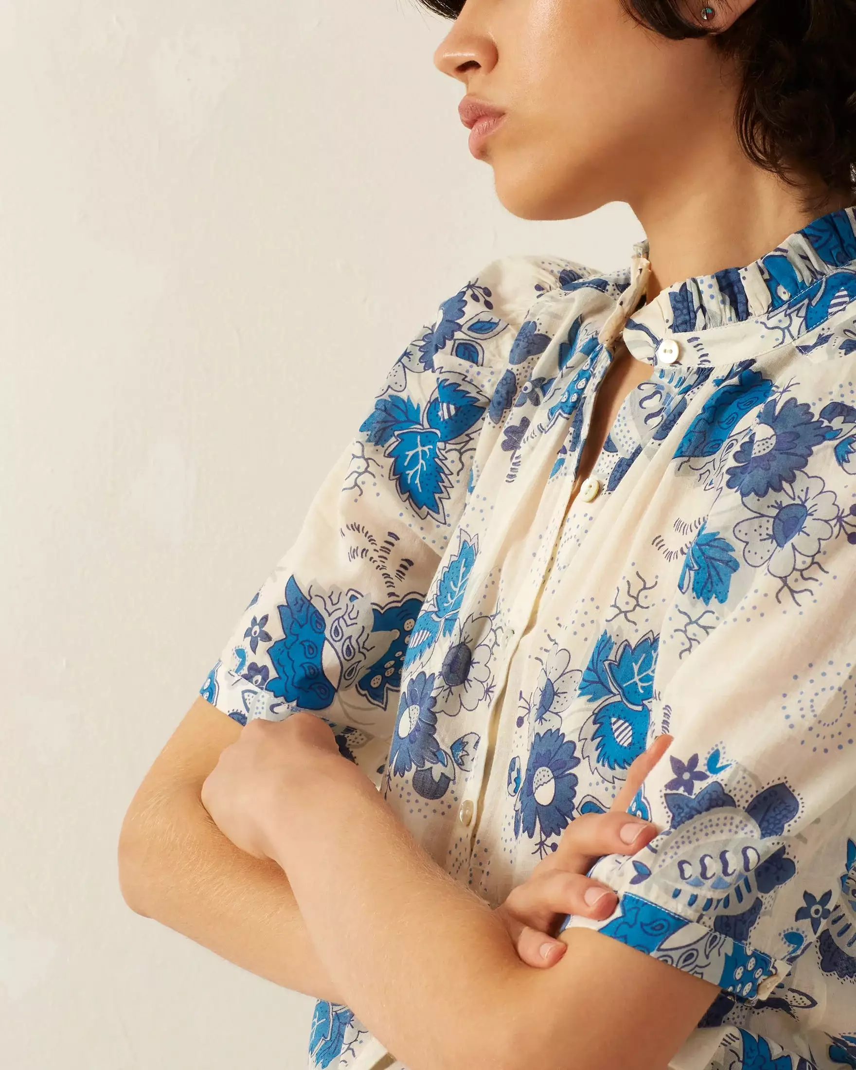 ALIX OF BOHEMIA Winnie Blue China Panel Shirt