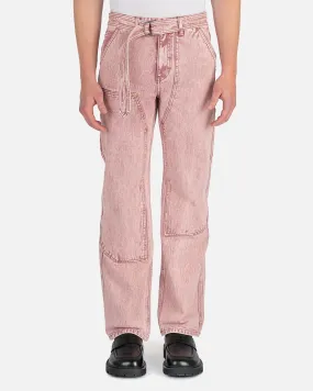 Andersson Bell Overdyed Color Carpenter Jeans in Light Pink