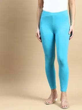 Ankle Length Leggings Viscose-Turquoise Blue