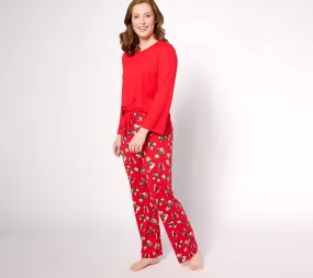 AnyBody Sleep Regular Brushed Jersey Printed 2-Piece Pajama Set