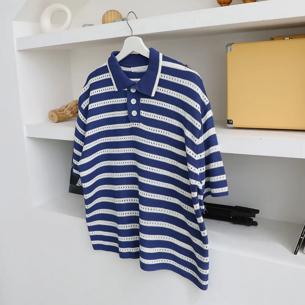 ASCLO  |Stripes Casual Style Unisex Street Style Short Sleeves