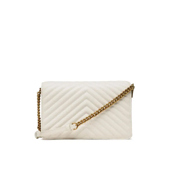 BAG CLASSIC LOVE CLICK Woman White Silk Antique Gold