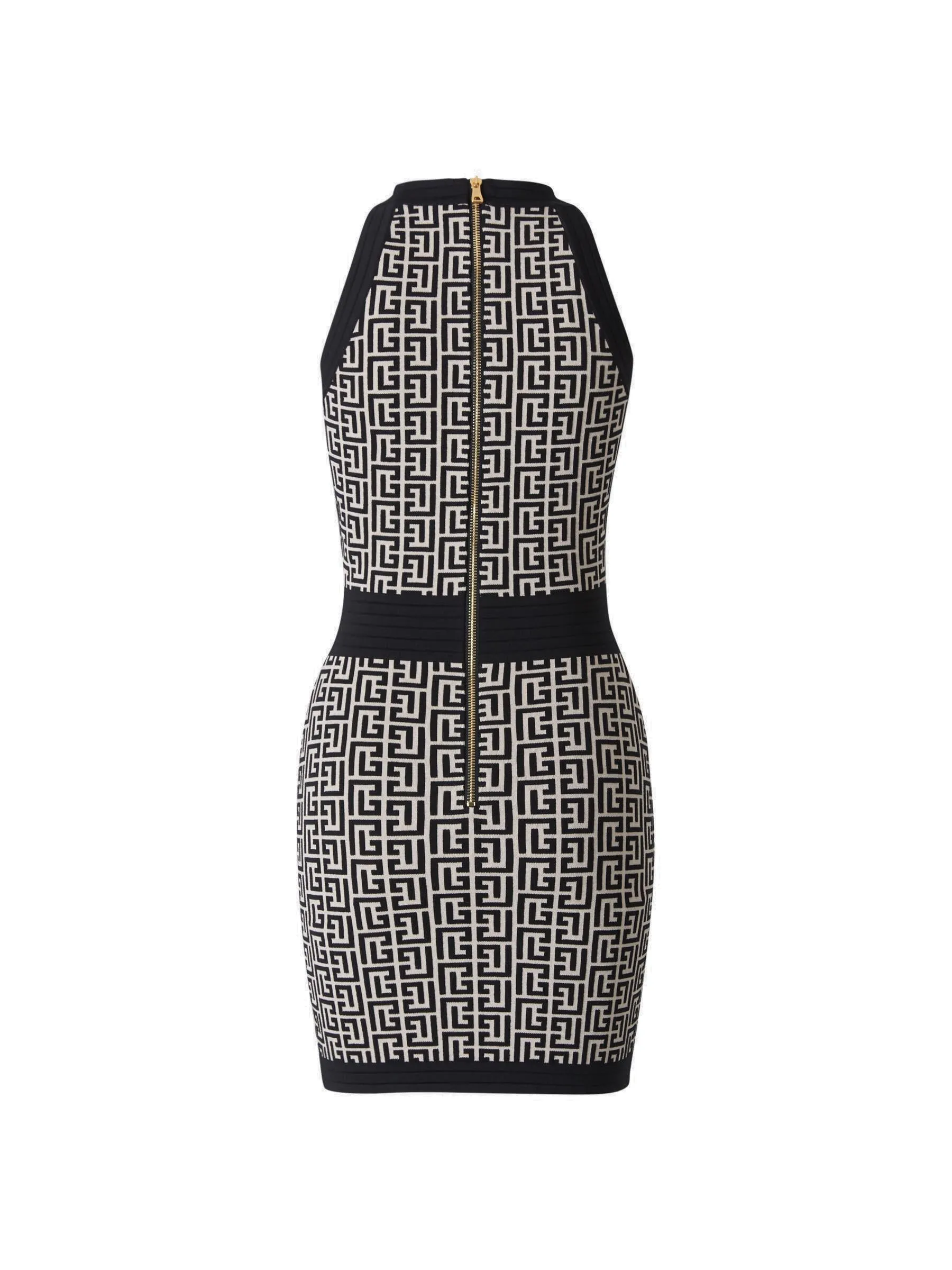 Balmain Sleeveless Monogram Mini Dress