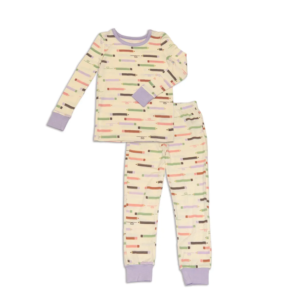 Bamboo Long Sleeve Pajama Set (Pretty Pencils Print)