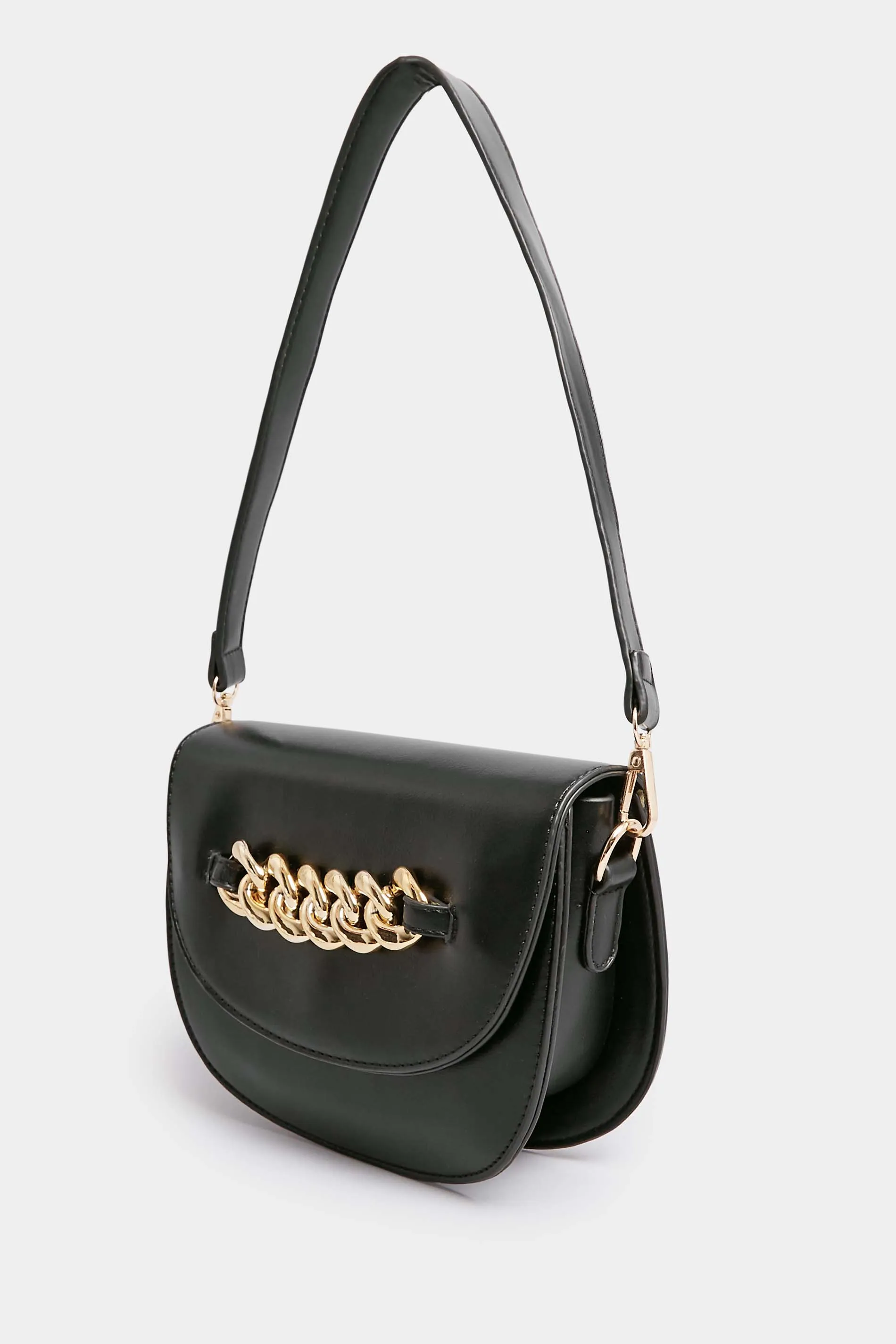 Black Chain Detail Shoulder Bag