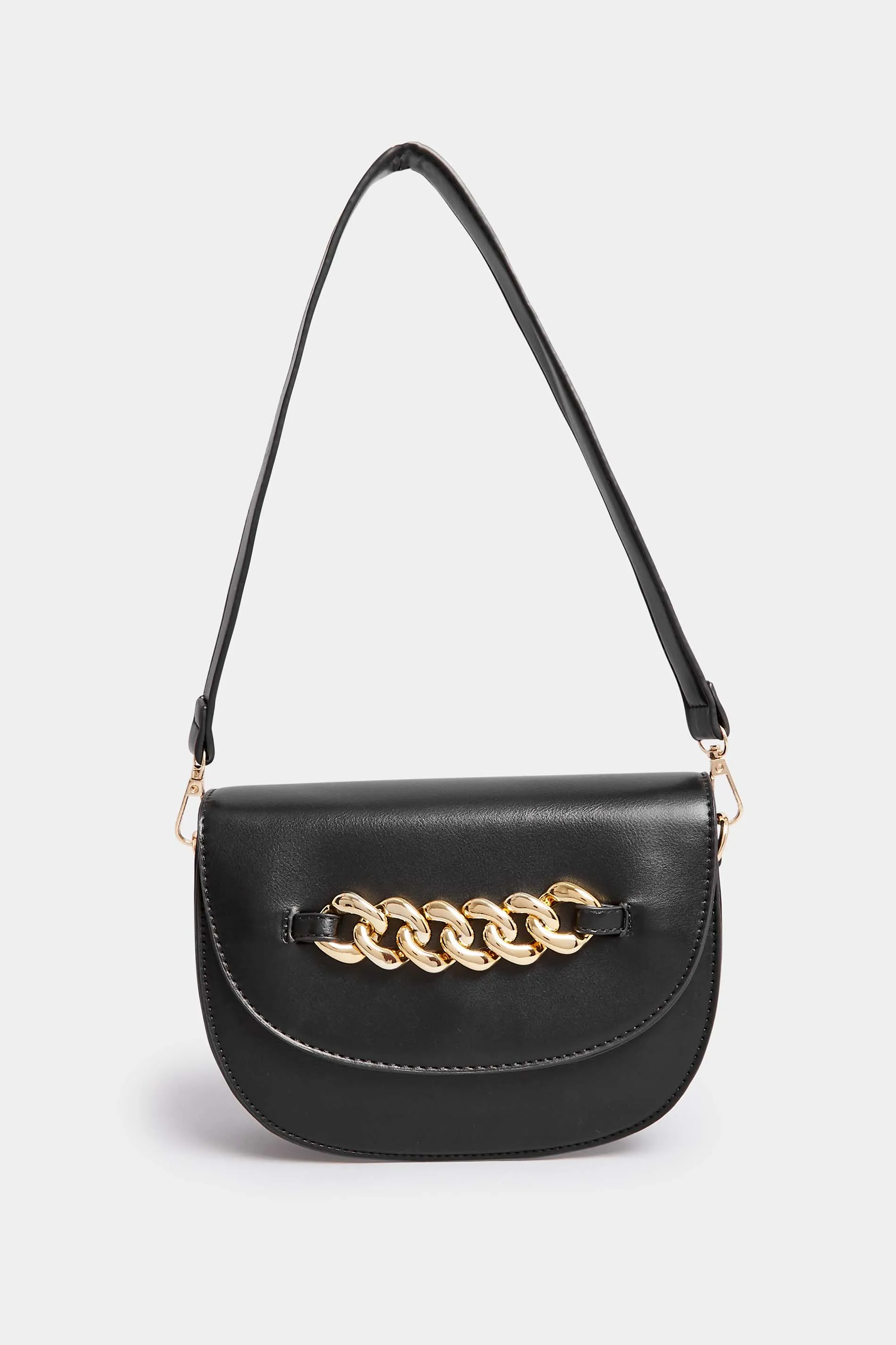 Black Chain Detail Shoulder Bag