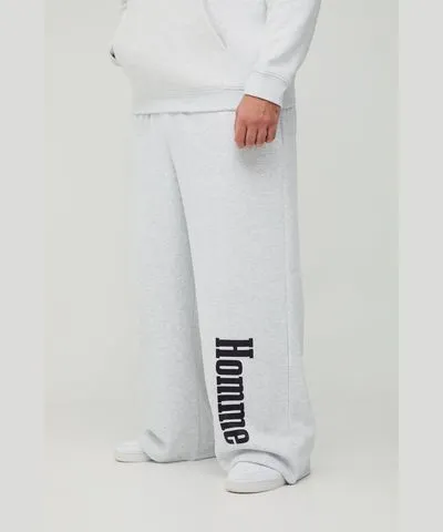 boohooMAN Mens Plus Motorsport Wide Leg Sweatpants