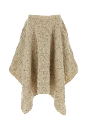 Bottega Veneta Melange Cappuccino Wool Skirt