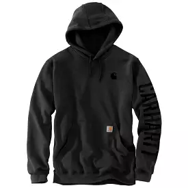 'Carhartt' Men's Rain Defender Midweight Sleeve Logo Hoodie - Black