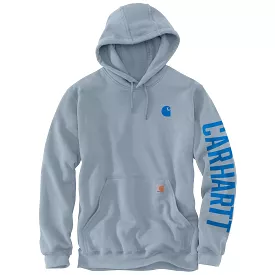 'Carhartt' Men's Rain Defender Midweight Sleeve Logo Hoodie - Neptune