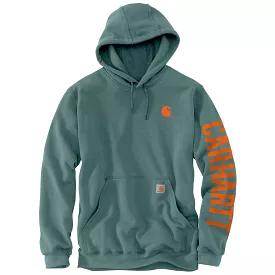 'Carhartt' Men's Rain Defender Midweight Sleeve Logo Hoodie - Sea Pine