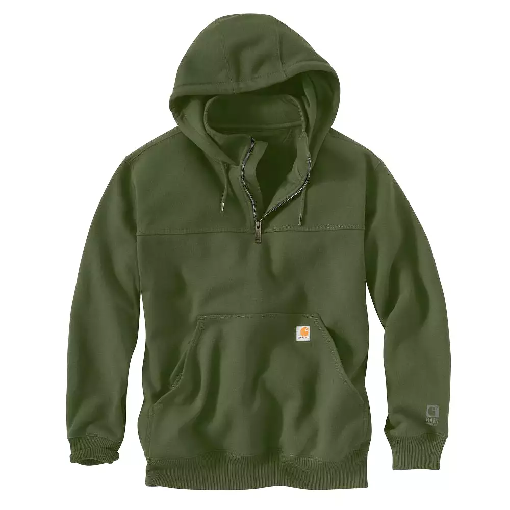 'Carhartt' Men's Rain DefenderPaxton Heavyweight 1/4 Zip Hooded Mock Sweatshirt - Chive