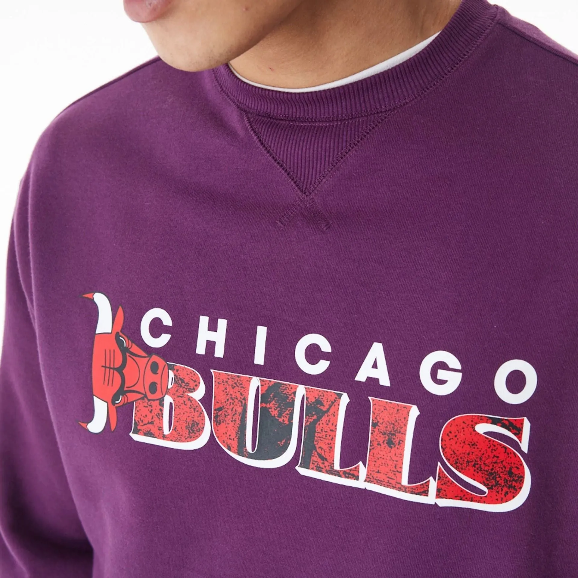 Chicago Bulls NBA Graphic Dark Purple Crew Neck Sweater