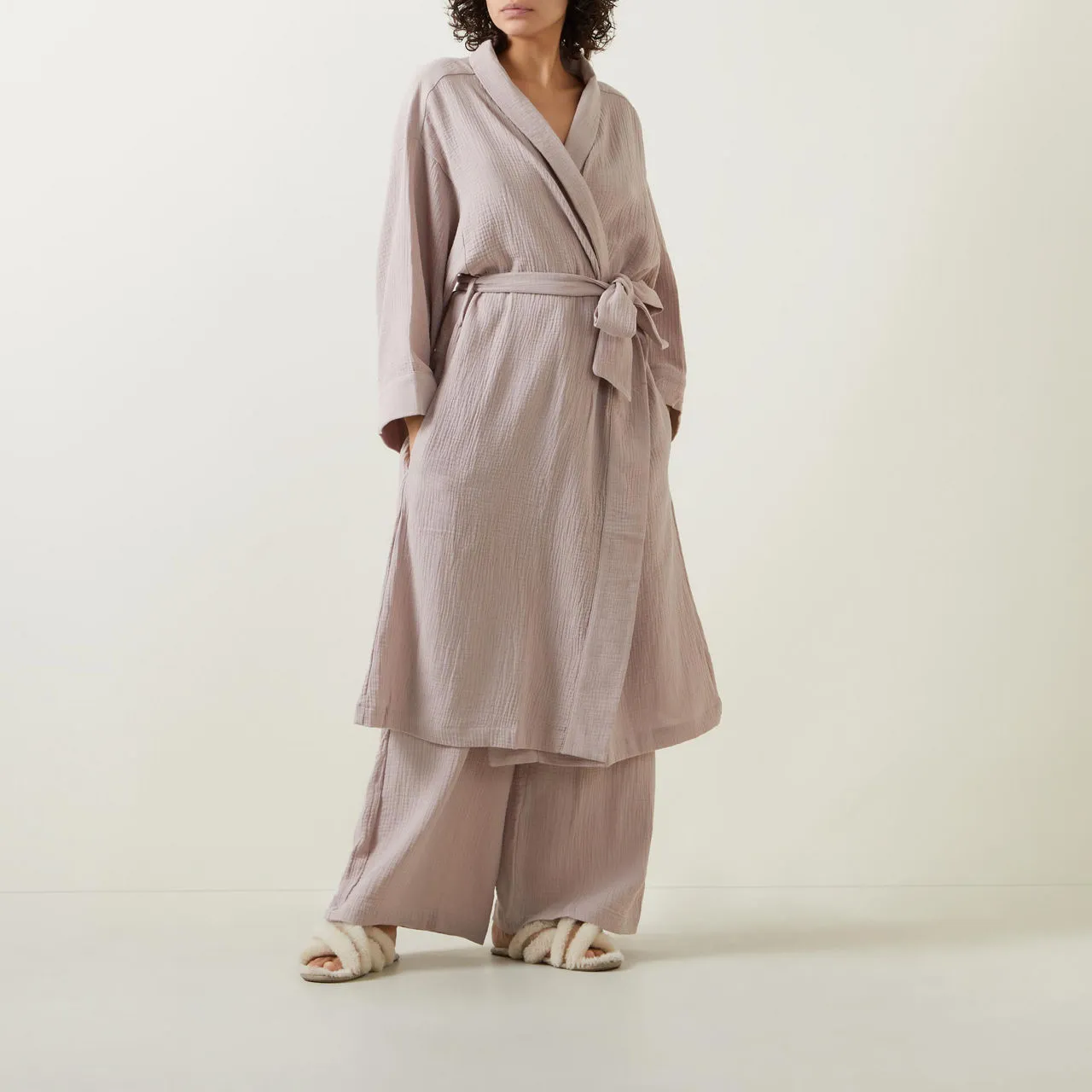 COTONE COLLECTION The Sustainable Edit Wind Down Robe - Taupe