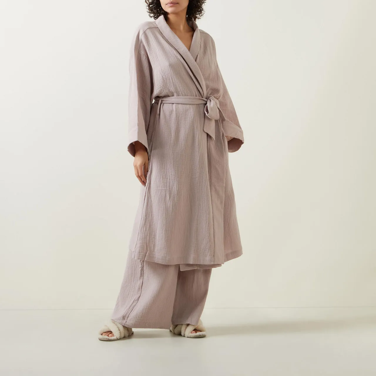 COTONE COLLECTION The Sustainable Edit Wind Down Robe - Taupe