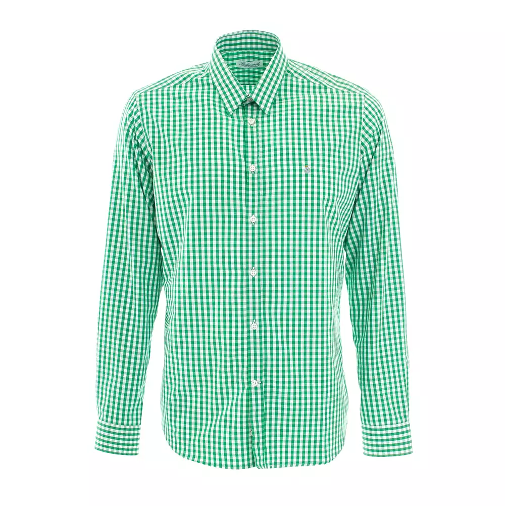 COTTON CHECK SHIRT GREEN/WHITE