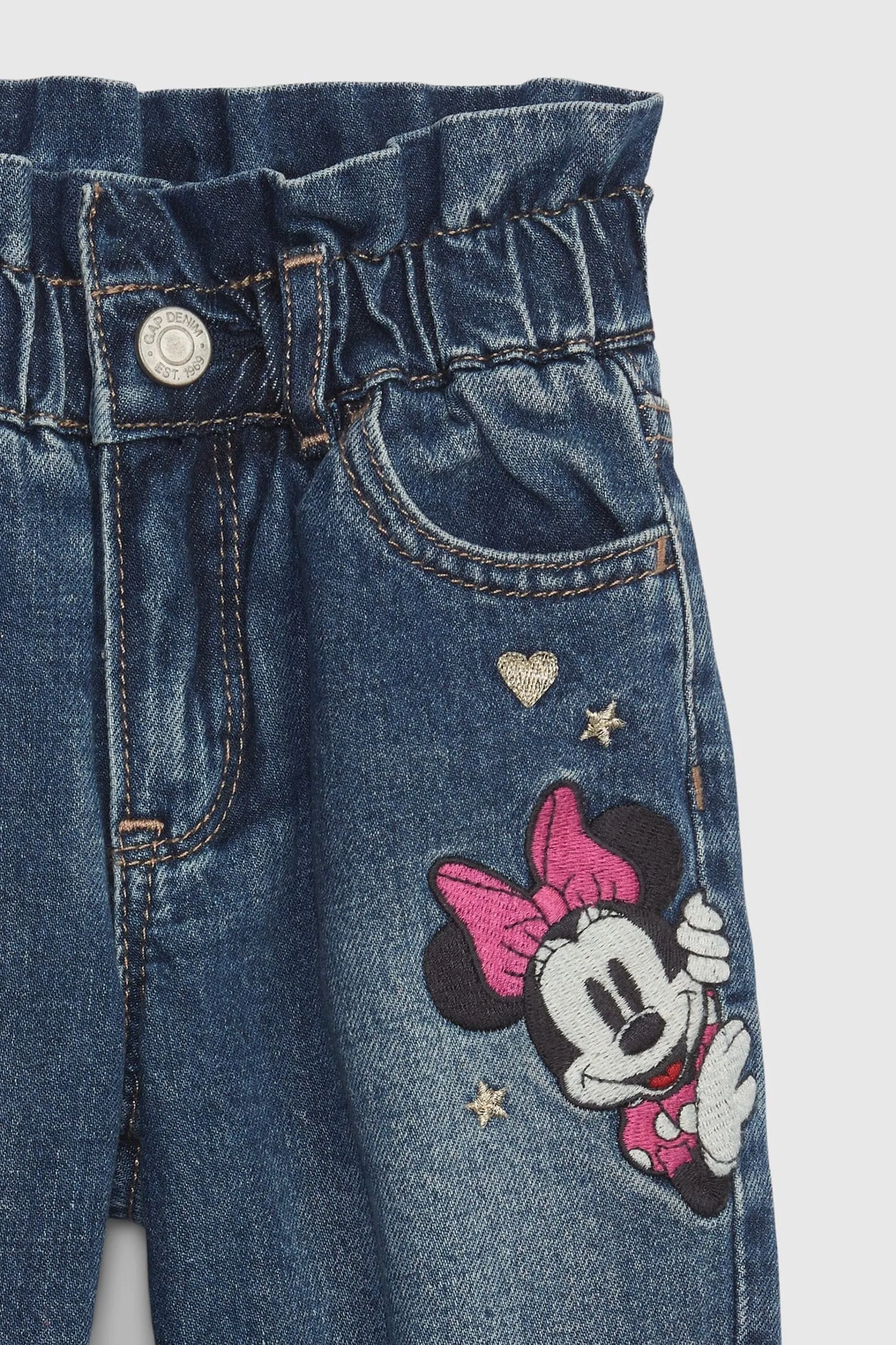 Dark Wash Blue and Pink Disney Fleece-Lined Just Like Mom Jeans