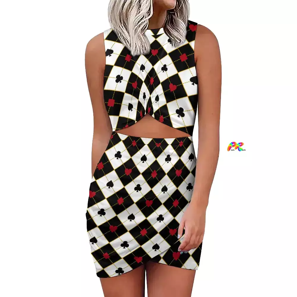 Dark Wonderland Cutout Mini Rave Dress