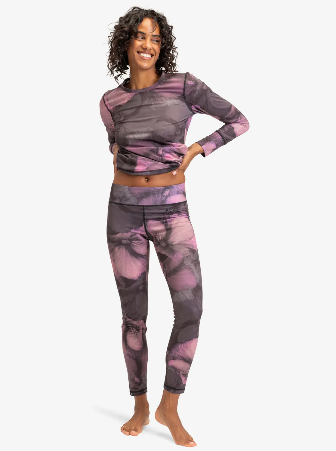 Daybreak Technical Base Layer Leggings - True Black Pansy Pansy