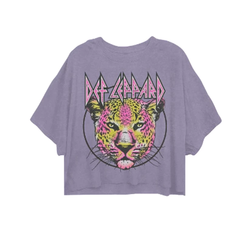 Def Leppard Multi Cropped Short Sleeve T-Shirt