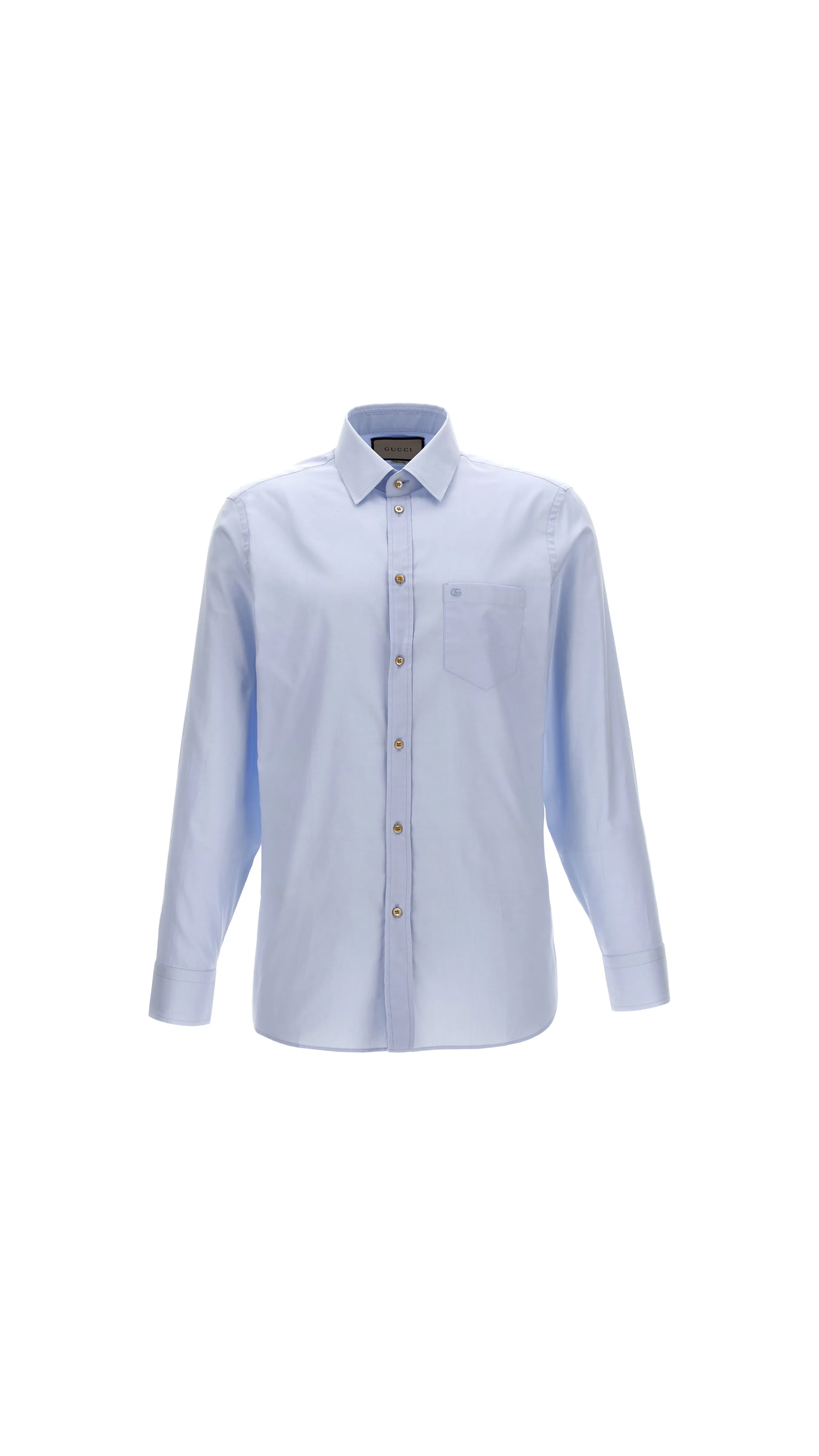 Double G Embroidery Shirt - Blue