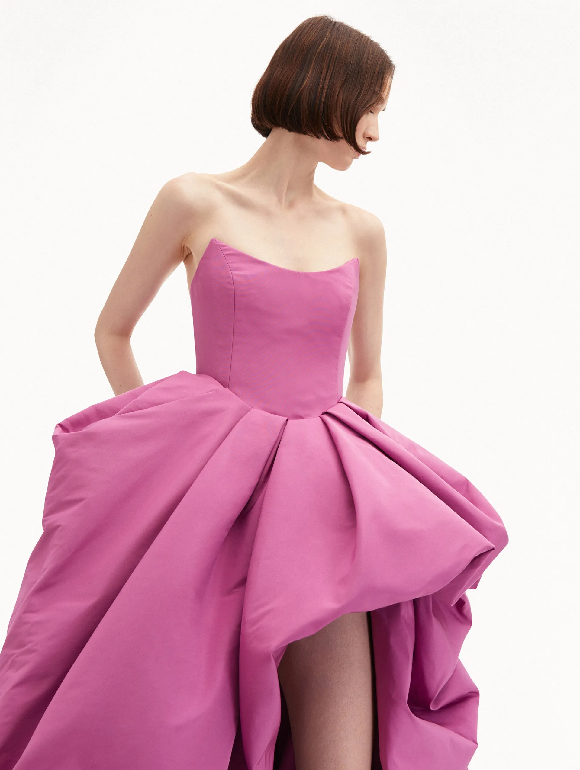 Draped Skirt Faille Gown