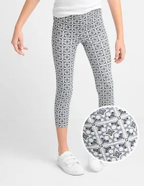 GAP Girls Grey Print Stretch Jersey Capris