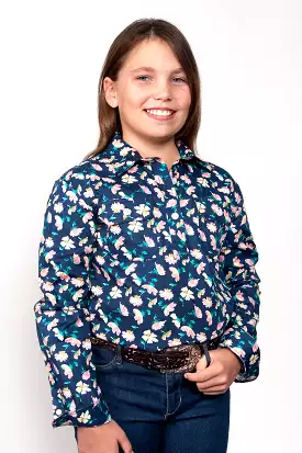 Girl's Just Country Harper Half Button Pattern Shirt