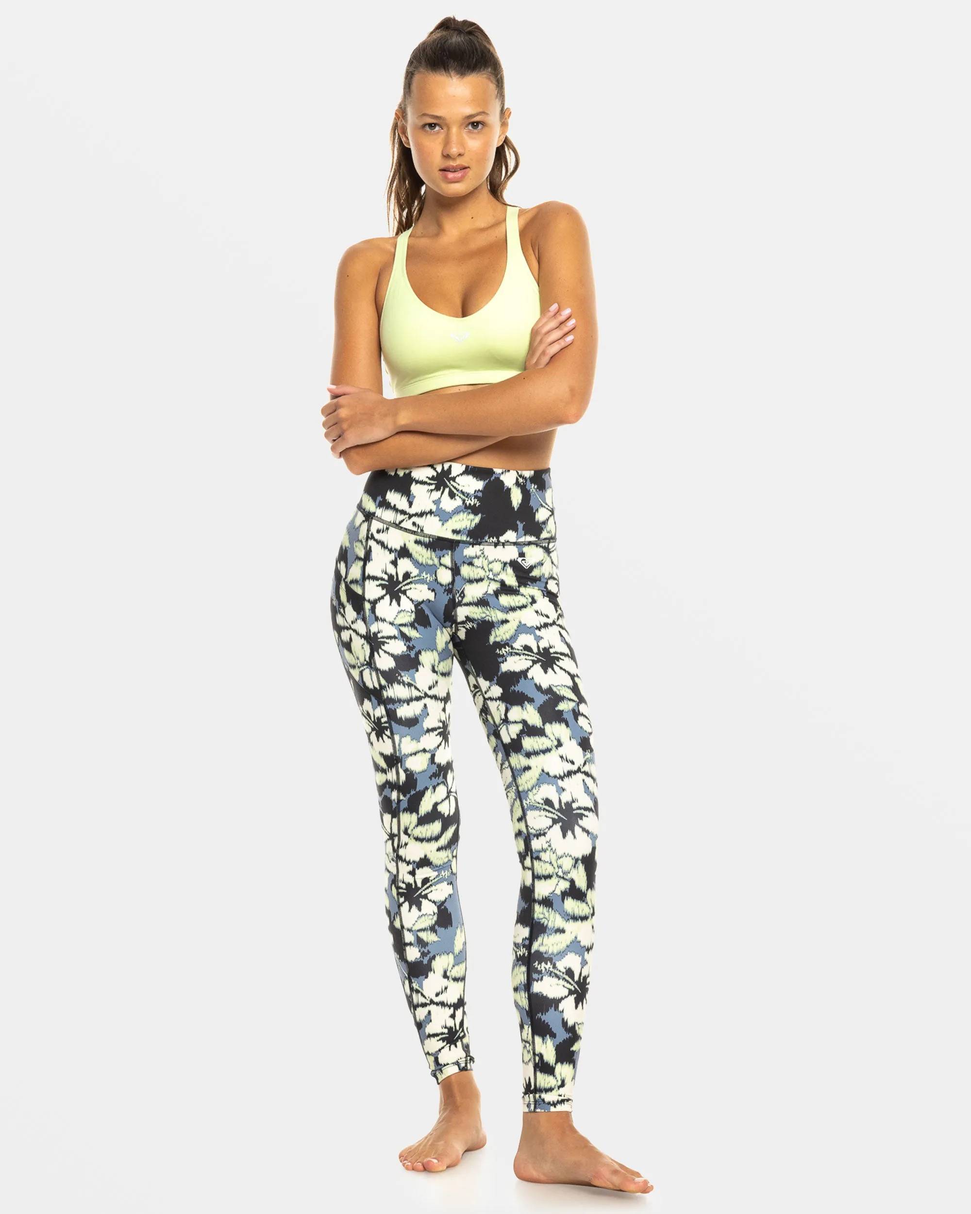 Heart Into It Ankle Sport Leggings - Wild Wind Hibiscus Mirage