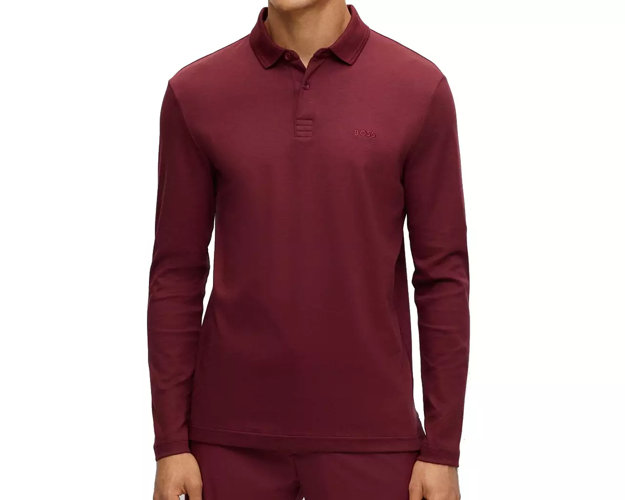 Hugo Boss Pirol 50392723 Long Sleeved Polo Shirt Red