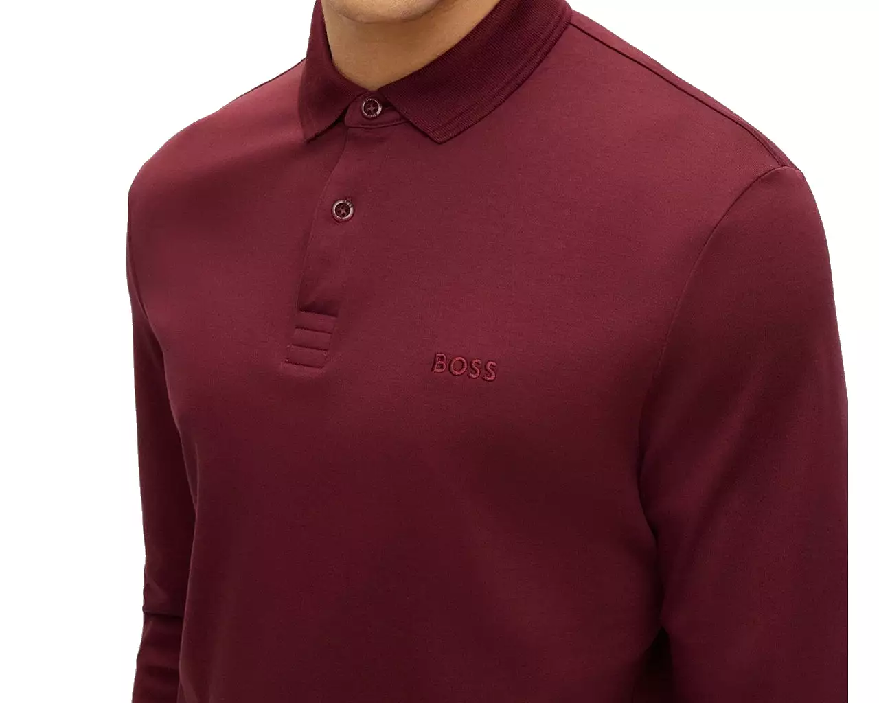 Hugo Boss Pirol 50392723 Long Sleeved Polo Shirt Red