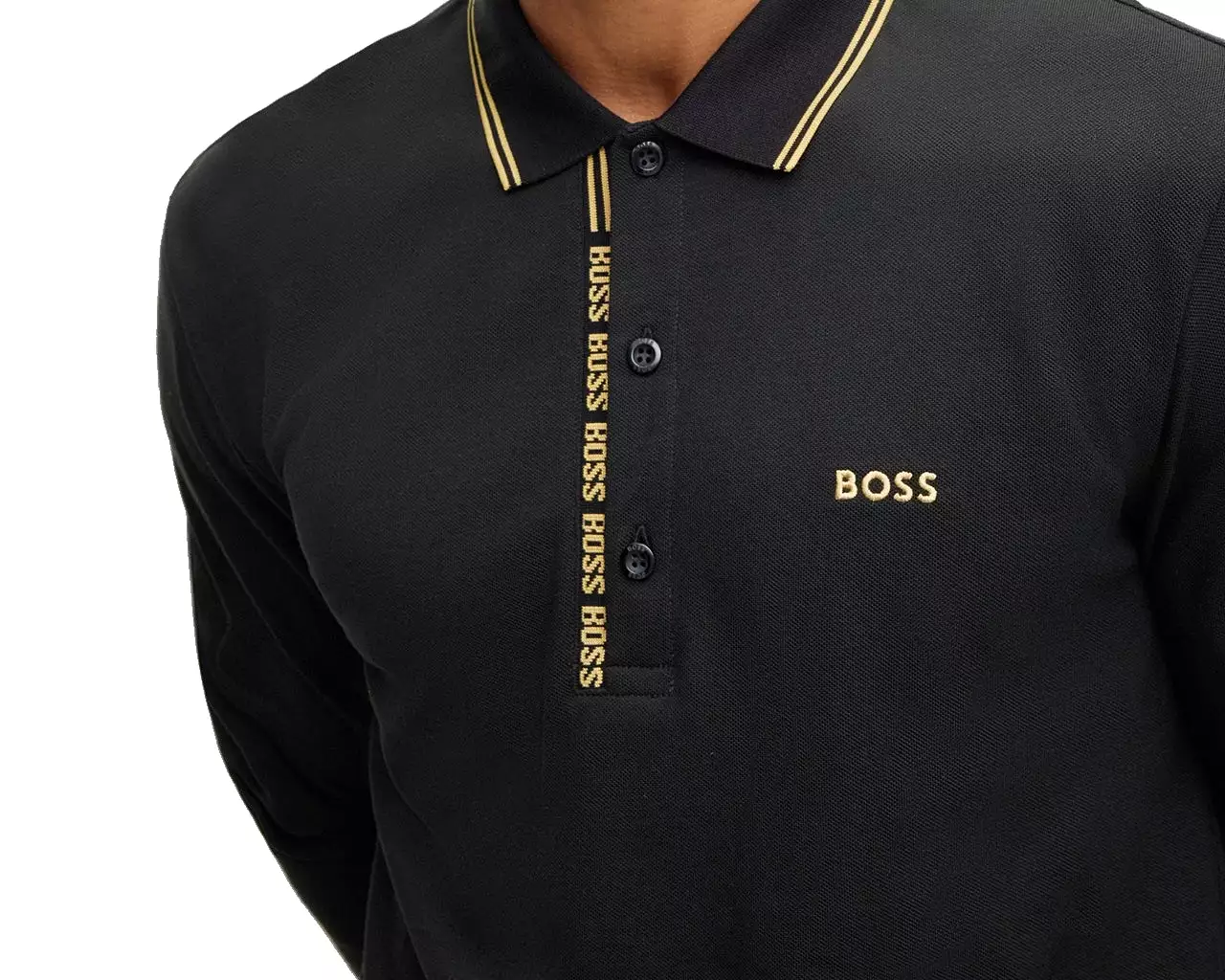 Hugo Boss Pleesy 4 50475649 Long Sleeved Polo Shirt Black