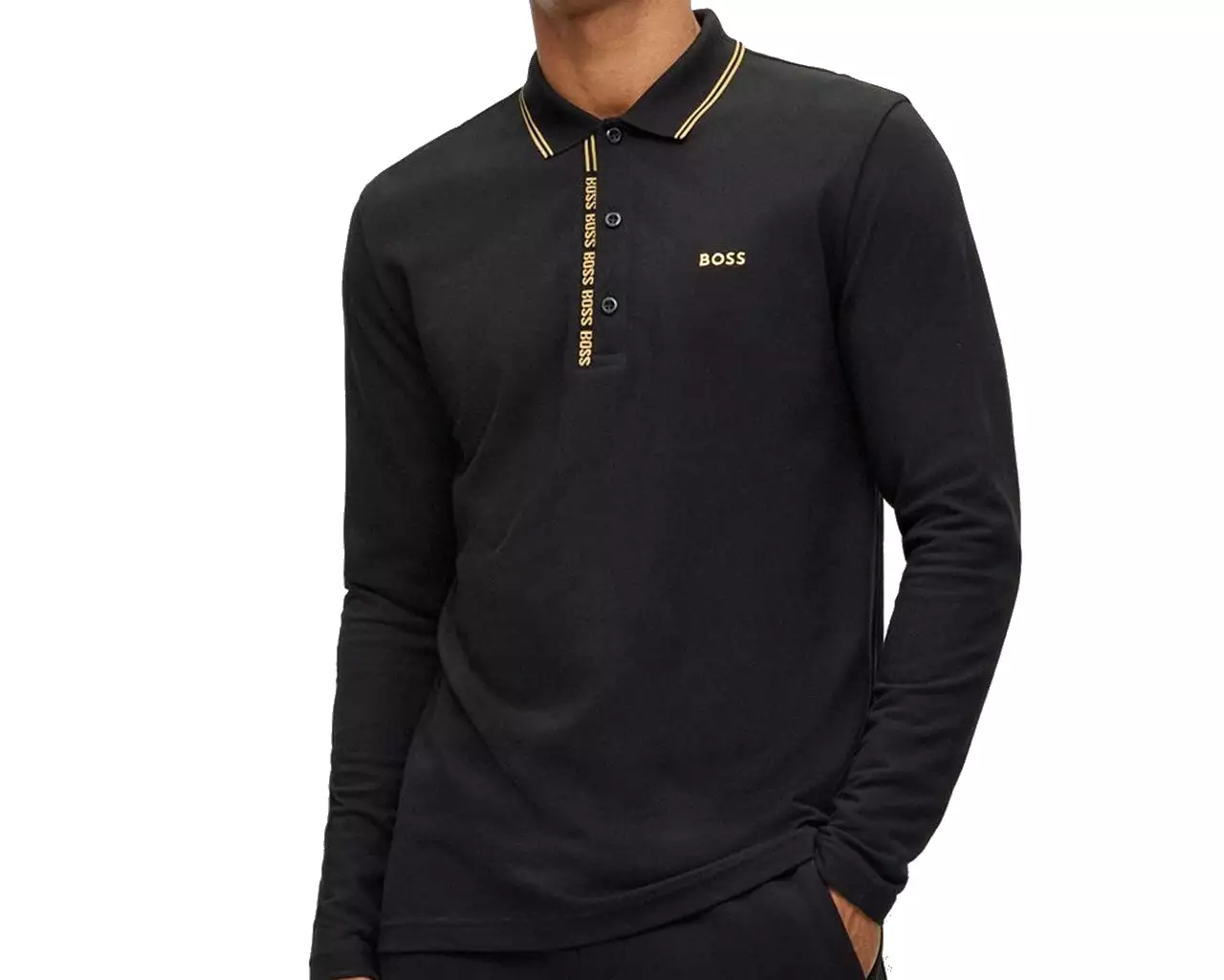 Hugo Boss Pleesy 4 50475649 Long Sleeved Polo Shirt Black