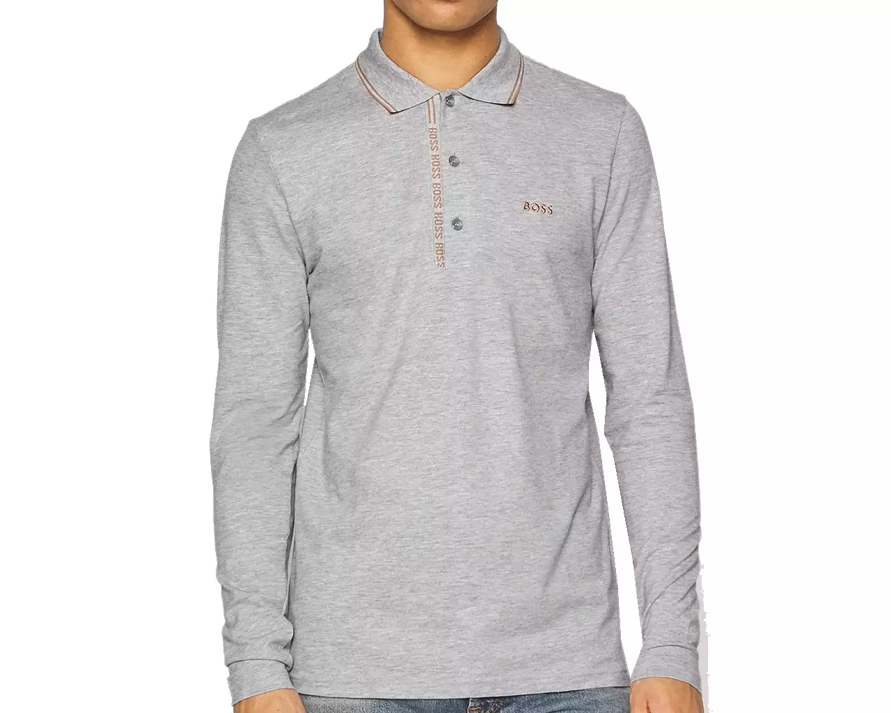 Hugo Boss Pleesy 4 50475649 Long Sleeved Polo Shirt Grey