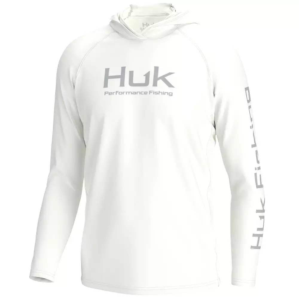 'Huk' Men's Pursuit Vented Hoodie - White