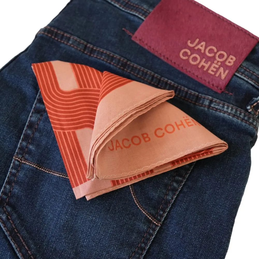 Jacob Cohën Bard Pony-Hair Pink Badge Mid Wash Blue Jeans | Menswear Online