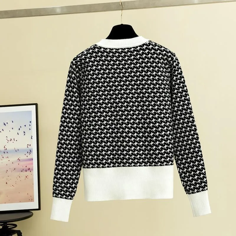 Jacquard Cardigan Sweater For Women