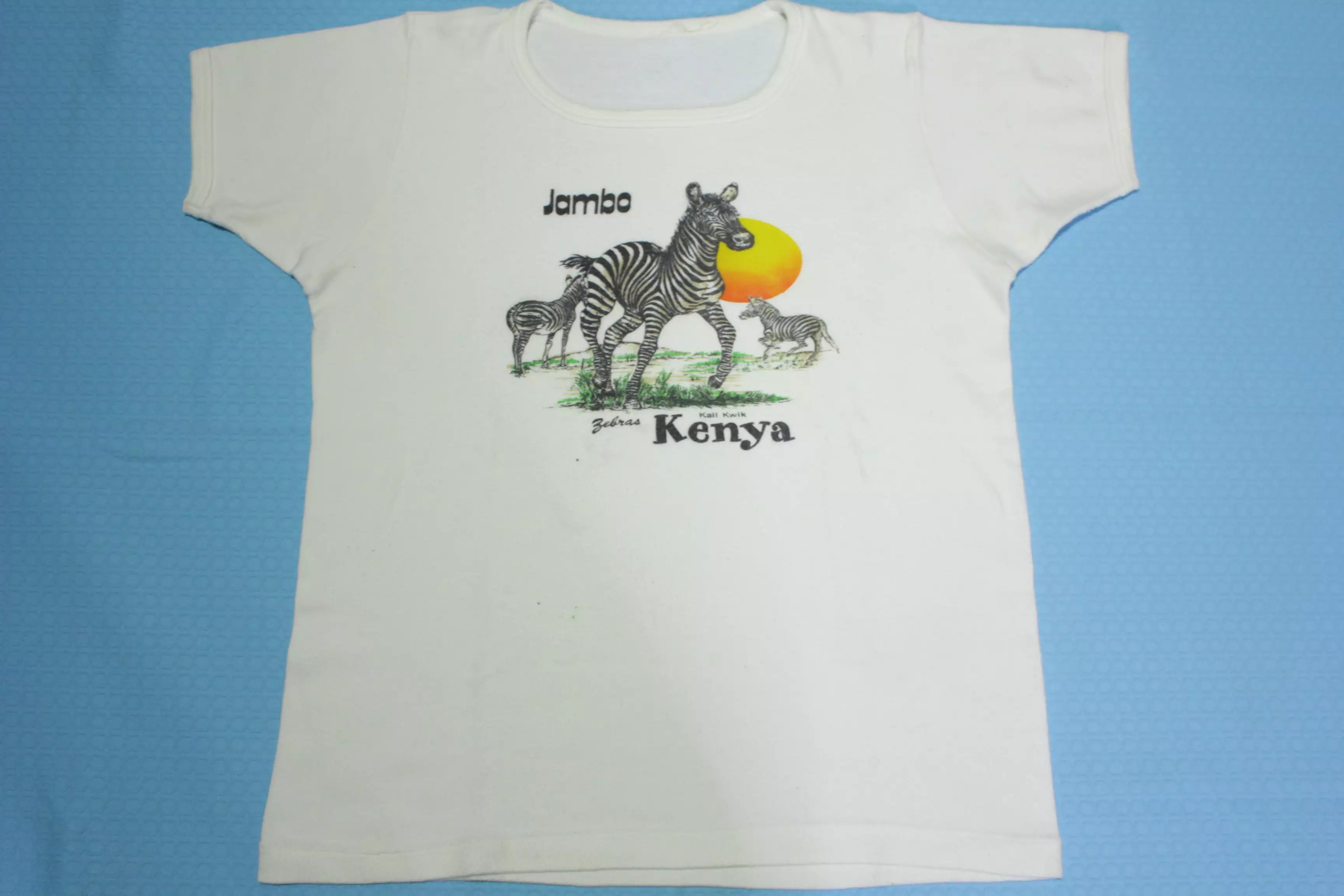 Jambo Kenya Africa Vintage 80's Zebras Kall Kwik Women's T-Shirt