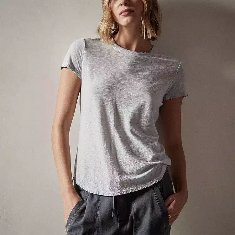 James Perse Sheer Slub Crew Neck Tee