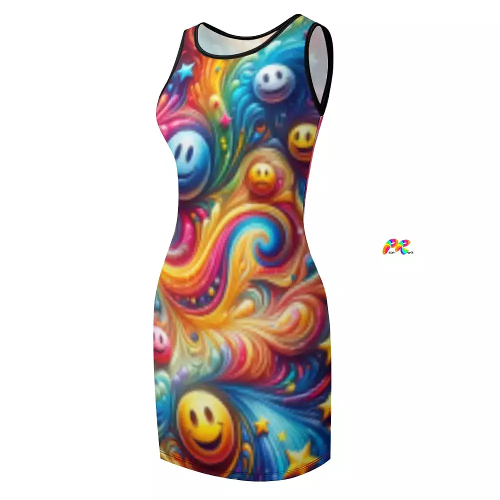 Joyful Whirls Rave Tank Dress