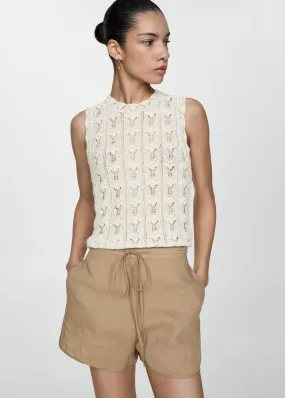 Knitted sleveless top