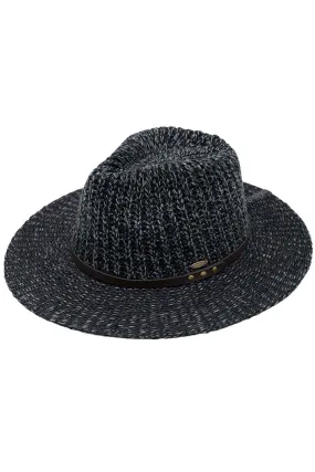 KP016 Black Knitted Panama Hat