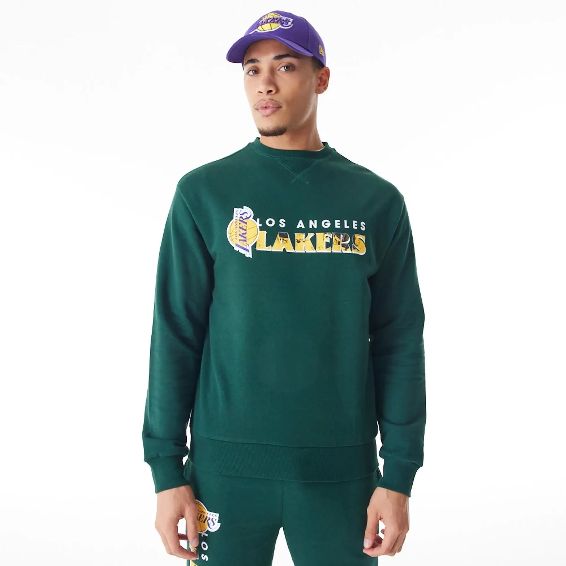 LA Lakers NBA Graphic Dark Green Crew Neck Sweater