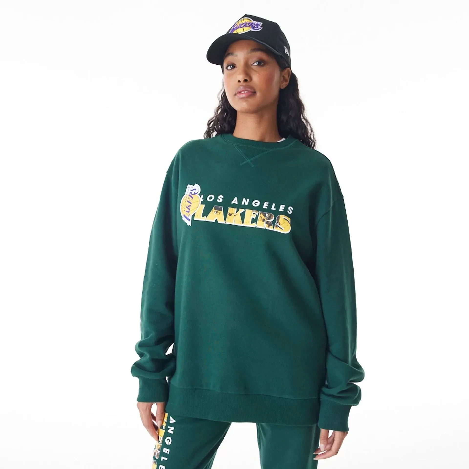 LA Lakers NBA Graphic Dark Green Crew Neck Sweater