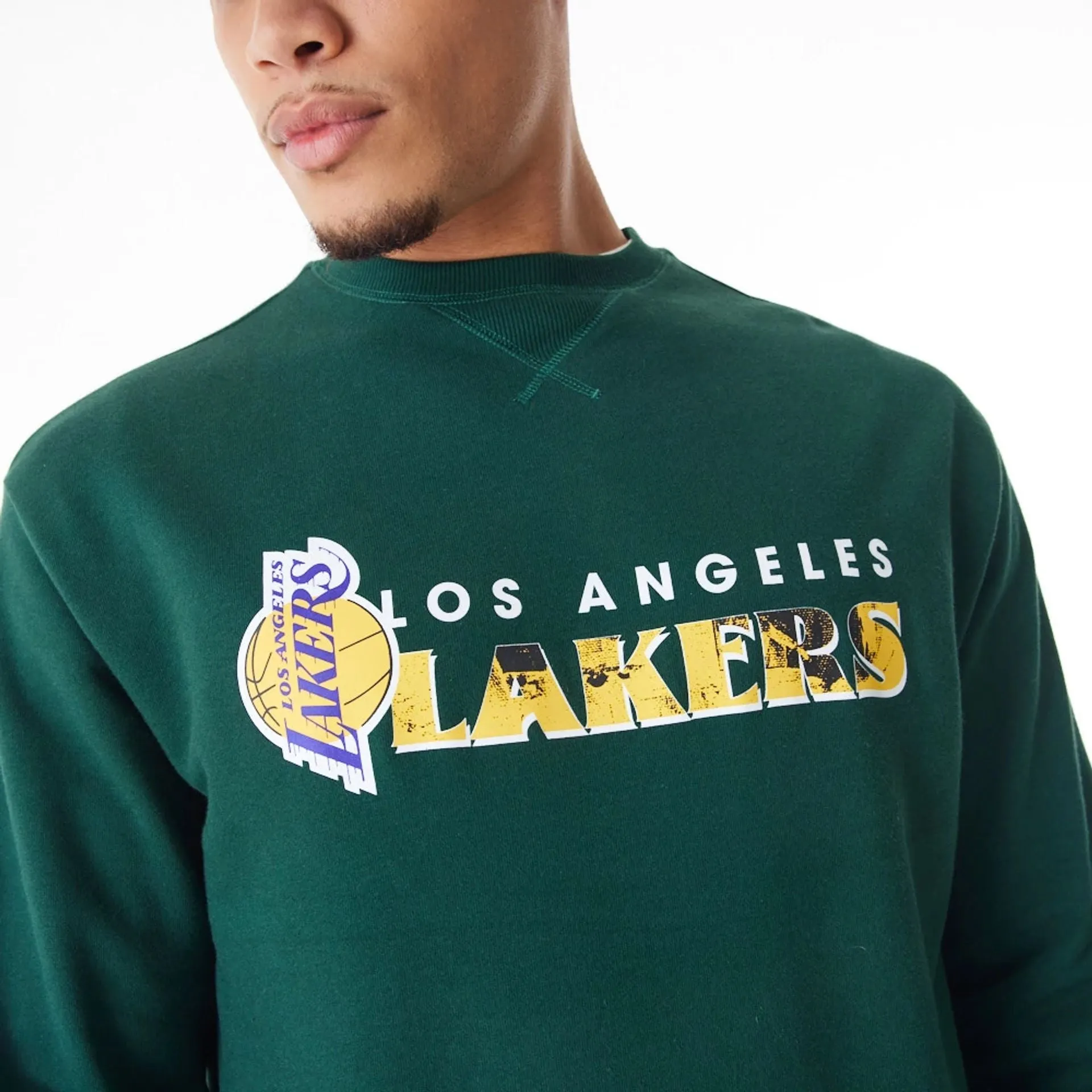 LA Lakers NBA Graphic Dark Green Crew Neck Sweater