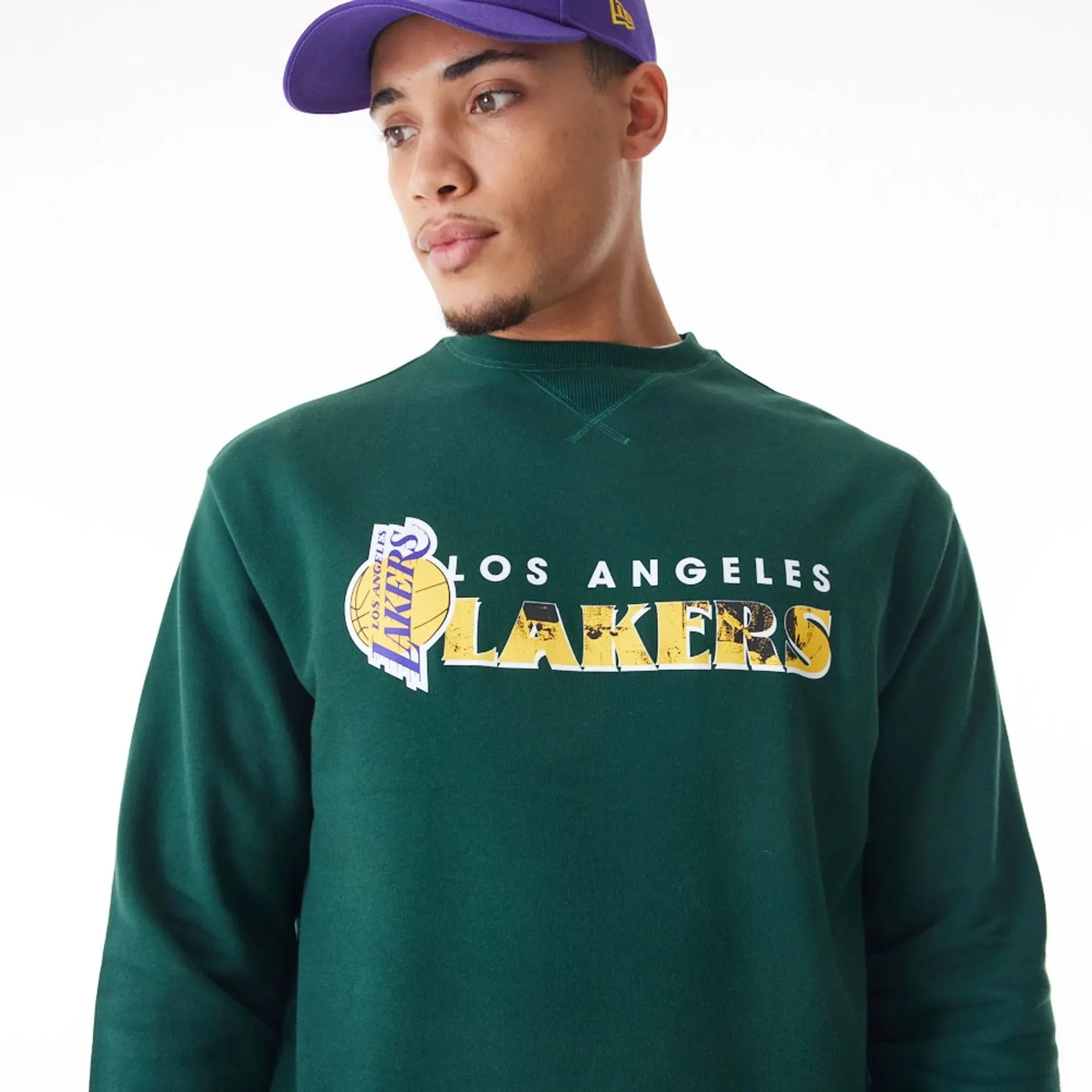 LA Lakers NBA Graphic Dark Green Crew Neck Sweater