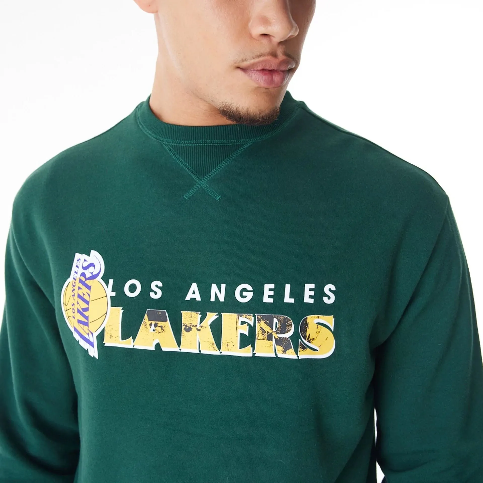 LA Lakers NBA Graphic Dark Green Crew Neck Sweater